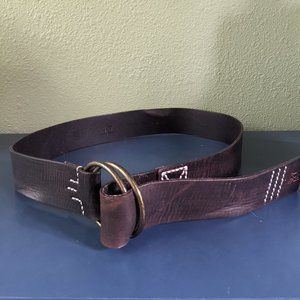 Woolrich leather belt Dark Brown made in USA. (XL - XXL)